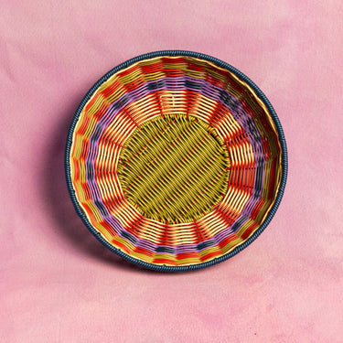 Woven Bowl - Red & Olive