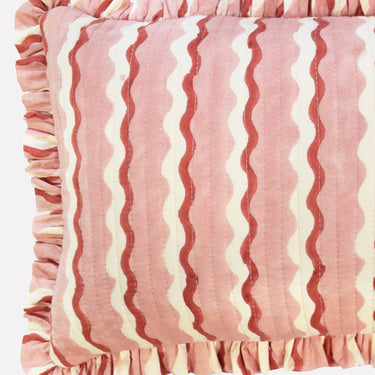 Quilted Frill Cushion - Wiggle Floss Medium