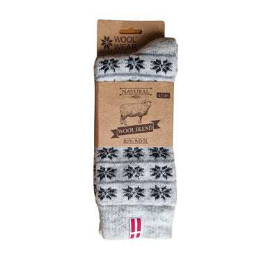 Wool Socks - The Danish Flag Snowflakes