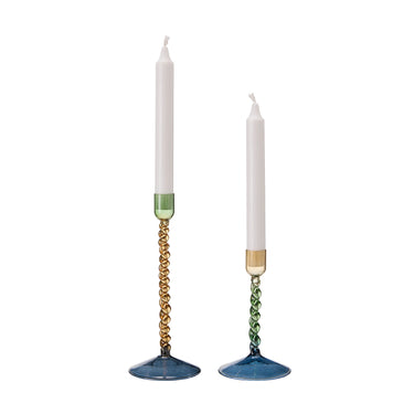 Small Elda Candle Holder - Green / Yellow / Blue