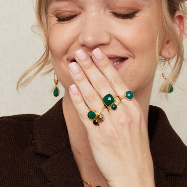 Lily Ring - Green Onyx