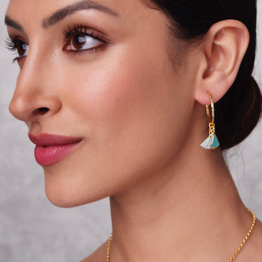 Nicky Small Charm Hoops - Aqua