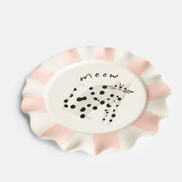 Stoneware Plate - Meow Dotty Cat
