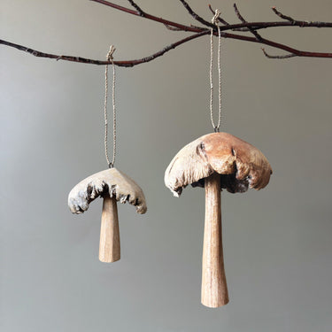 Hanging Wooden Mushroom - Large