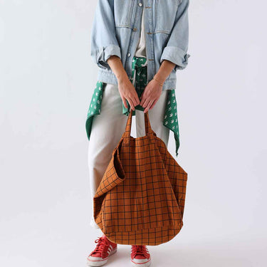 Elisa Tote Bag - Check Ginger