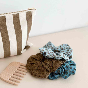 Scrunchie - Mini Leopard Sky Blue