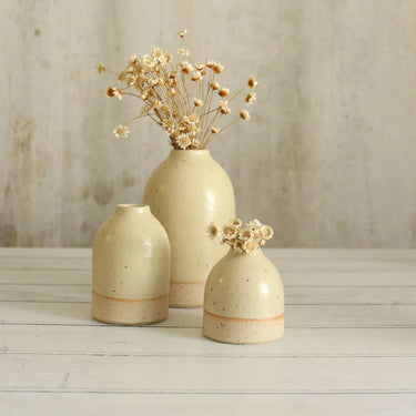 Mini Ceramic Bud Vase - Light Yellow