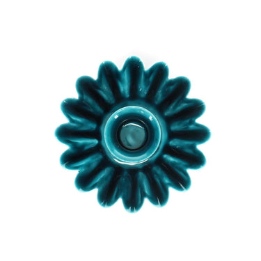 Enamel Flower Candle Holder - Blue