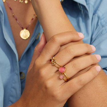 Dotty Ring - Pink Jade