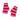 Stripe Fingerless Knitted Gloves - Pink & Red