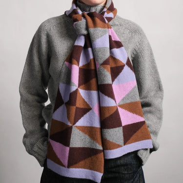 Intarsia Knitted Scarf - Moorland