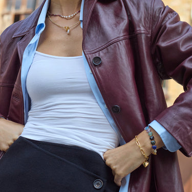 Oversized Molten T Bar Bracelet - Gold