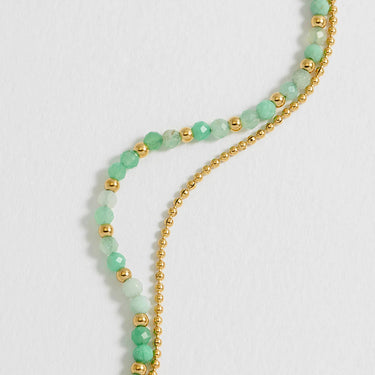 Faceted Duo Necklace - Green Chalcedony