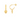 Cz Star Puffy Heart Hoop Earrings - Gold Plated