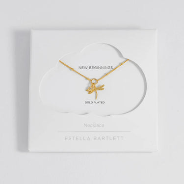 Flower and Dragonfly Necklace