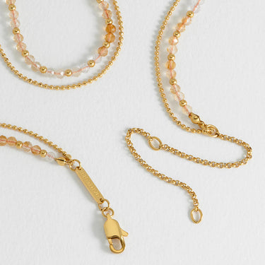 Faceted Duo Necklace - Citrine