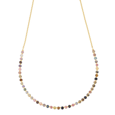 Wellness Amelia Gemstone Bead Necklace - Tourmaline