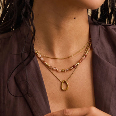 Open Abstract Drop Pendant - Gold