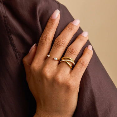 Marquise CZ Open Ring - Gold (S/M)