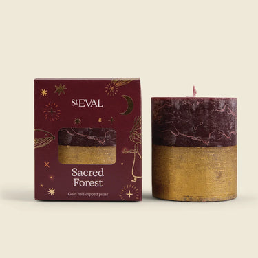 Gold Half Dipped Candle - Sacred Forest