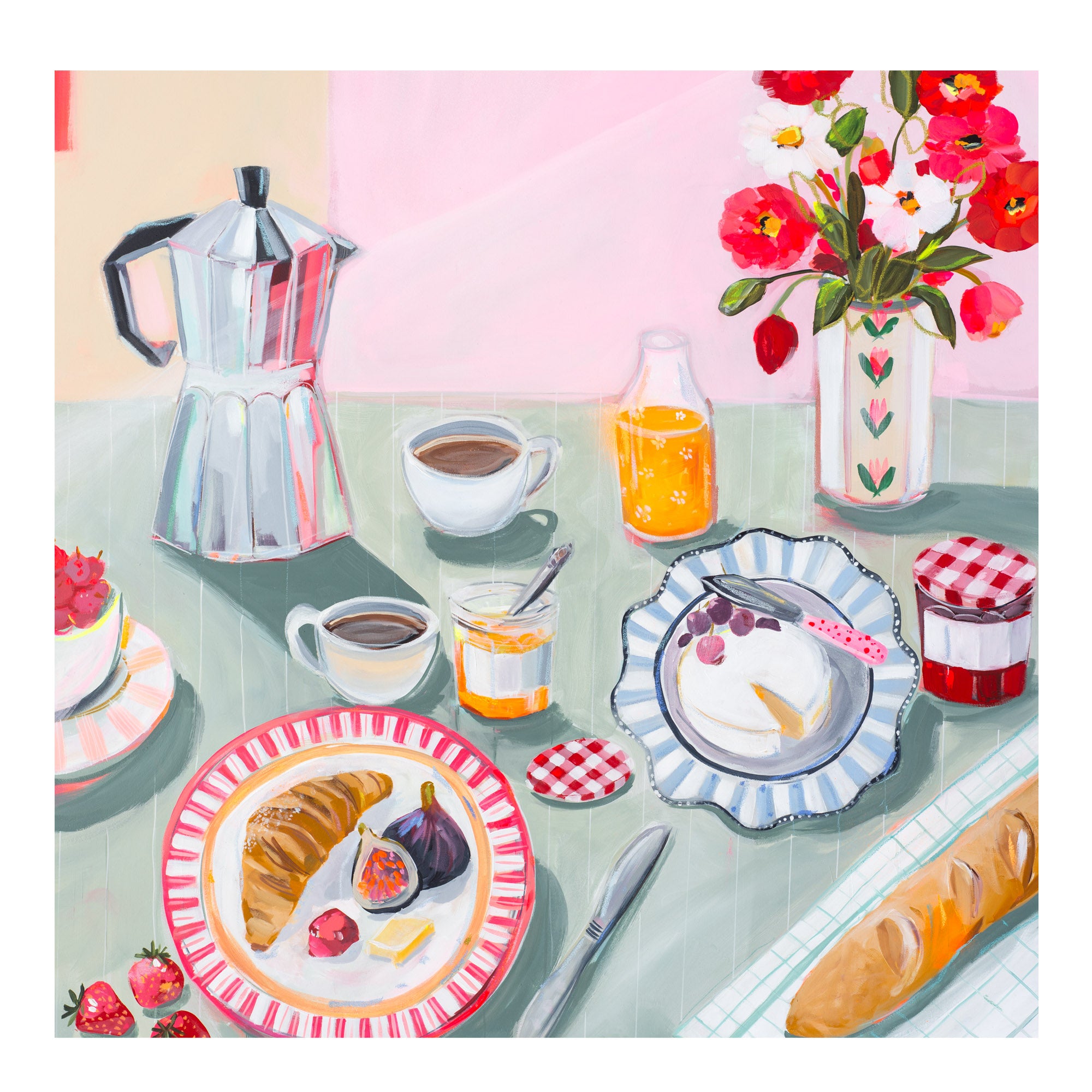 Breakfast Print French Breakfast - Print by Janet Bell – Janet Bell Gallery & Lifestyle ...