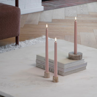 LED Taper Candle - Rose Powder