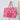 Quilted Tote Bag With Zip - Pink & Red Lobster Print