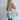Quilted Duffle Bag - Aqua Blue & Cream