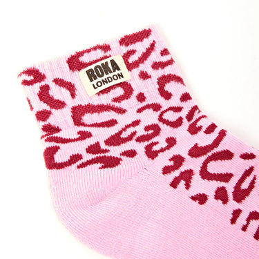 Wembley Leopard Socks - Vintage Ruby