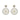 White Mix Beaded Circle Drop Earrings