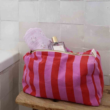 Vic Toiletry Bag -  Orchid / Tomato Stripes