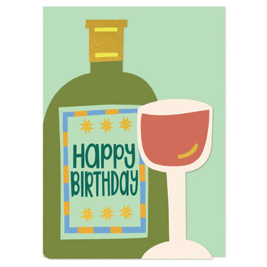 Card - Happy Birthday Wine