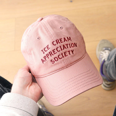 Cotton Baseball Cap Ice Cream Appreciation Society - Dusty Rose