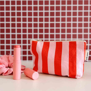 Sofia Pouch - Tomato / Candy Pink Stripes
