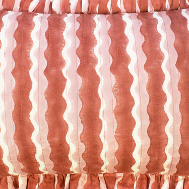 Quilted Frill Cushion Cover - Whirly Ginger Small