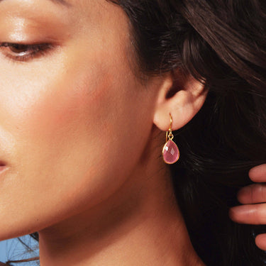 Ava Earrings - Pink Jade