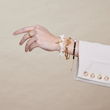 Rectangular Link T-Bar Bracelet - Gold