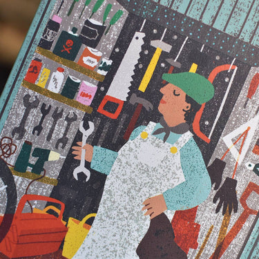 Card - Man in Shed