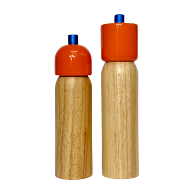 Large Salt / Pepper Grinder - Orange & Blue