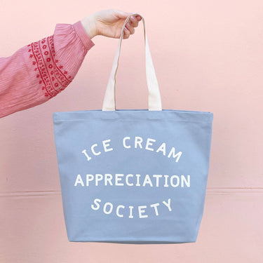 Ice Cream Appreciation Society - Light Blue Canvas Tote Bag