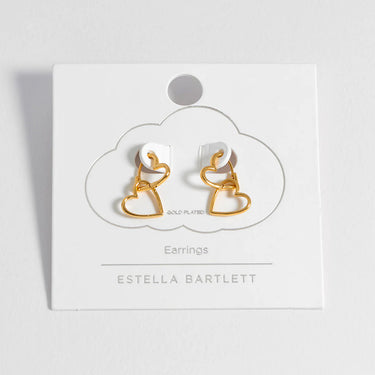 Gold Hinged Heart Hoop Earrings - Gold Plated