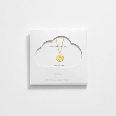 Hammered Disc Pendant - Gold
