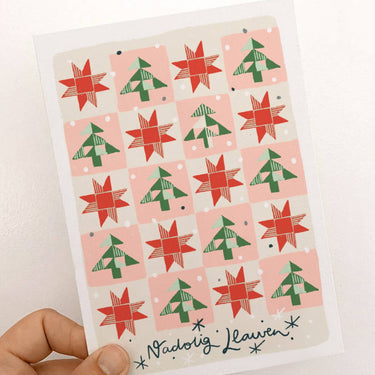 Christmas Card - Nadolig Llawen Quilt Pattern