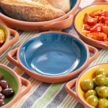 Sintra Large Glazed Terracotta Tapas Dish - Ink Blue