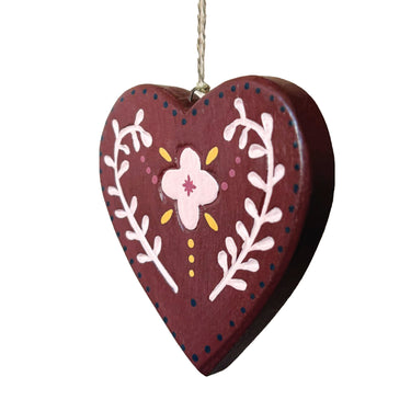 Hanging Heart - Folk Art Red
