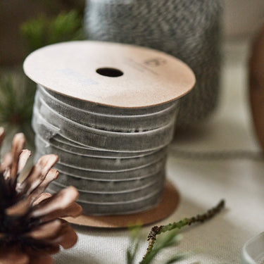 Velvet Ribbon Spool - 10m Grey