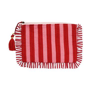 Quilted Make Up Bag - Red & pink Lobster