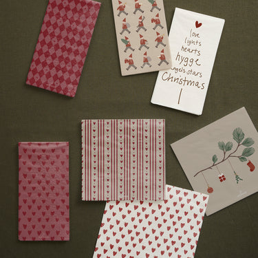 Paper Napkins - Desert Rose With Red Hearts