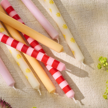 Taper Candle - Red Stripes