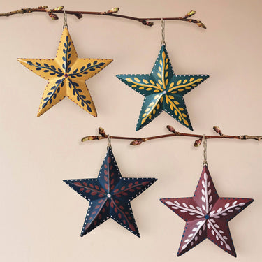 Hanging Star - Folk Art Blue